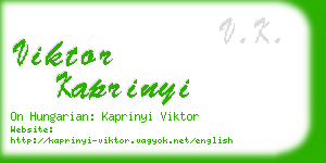 viktor kaprinyi business card